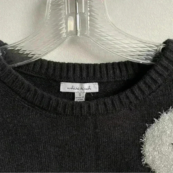 White Birch Celestial  Star Moon Multicolor Black Colorful Sweater size S - Picture 8 of 9